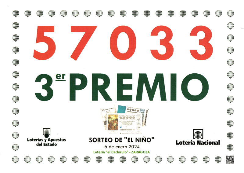 Tercer Premio de la Lotería del Niño de 2024, un número roto